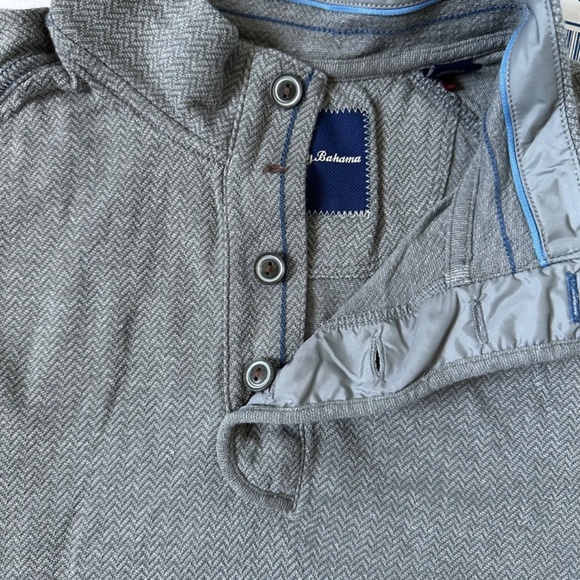 TOMMY BAHAMA Men's Quarter 4-Button Pullover Sweatshirt Gray 100% Cotton XL - Picture 5 of 8